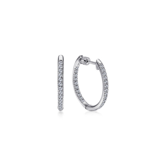14K White Gold Micro Pavé 15mm Round Inside Out Diamond Hoop Earrings — Gabriel & Co. EG10854W45JJ