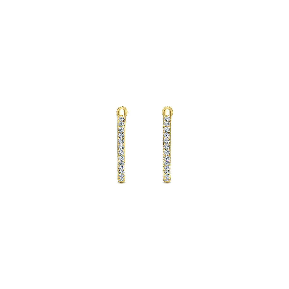 14K Yellow Gold Micro Pave 15mm Round Inside Out Diamond Hoop Earrings — Gabriel & Co. EG10854Y45JJ