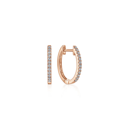 14K Rose Gold Classic 15mm Pave Diamond Huggies — Gabriel & Co. EG11122K45JJ