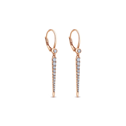 14K Rose Gold Diamond Spike Drop Earrings — Gabriel & Co. EG12457K45JJ