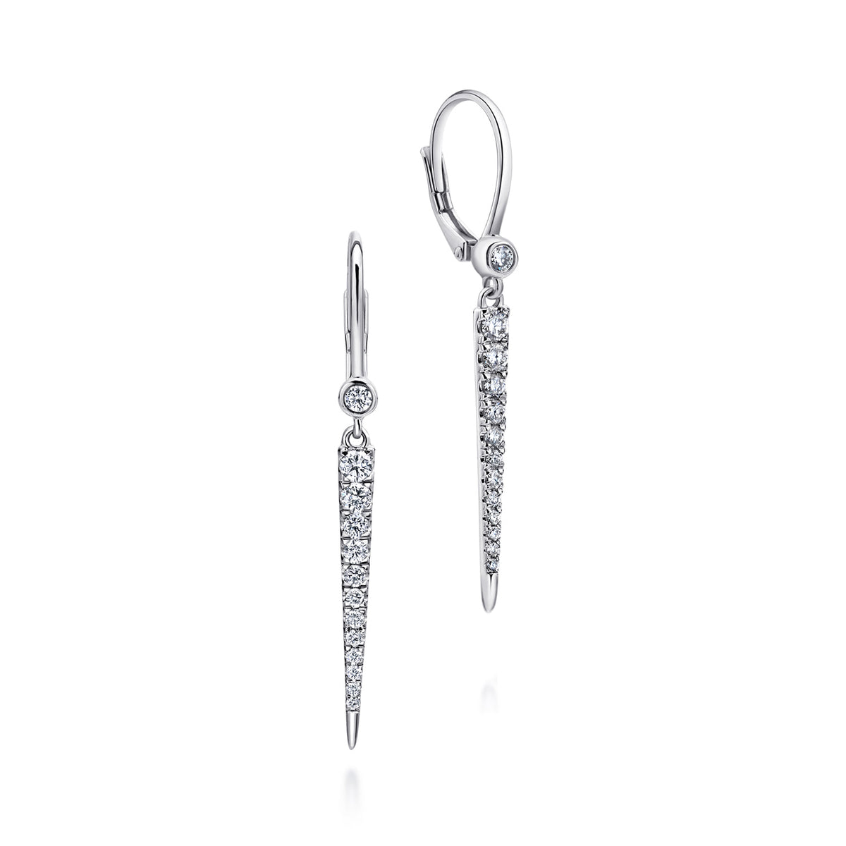 14K White Gold Diamond Spike Drop Earrings — Gabriel & Co. EG12457W45JJ