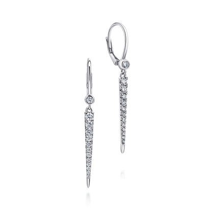 14K White Gold Diamond Spike Drop Earrings — Gabriel & Co. EG12457W45JJ
