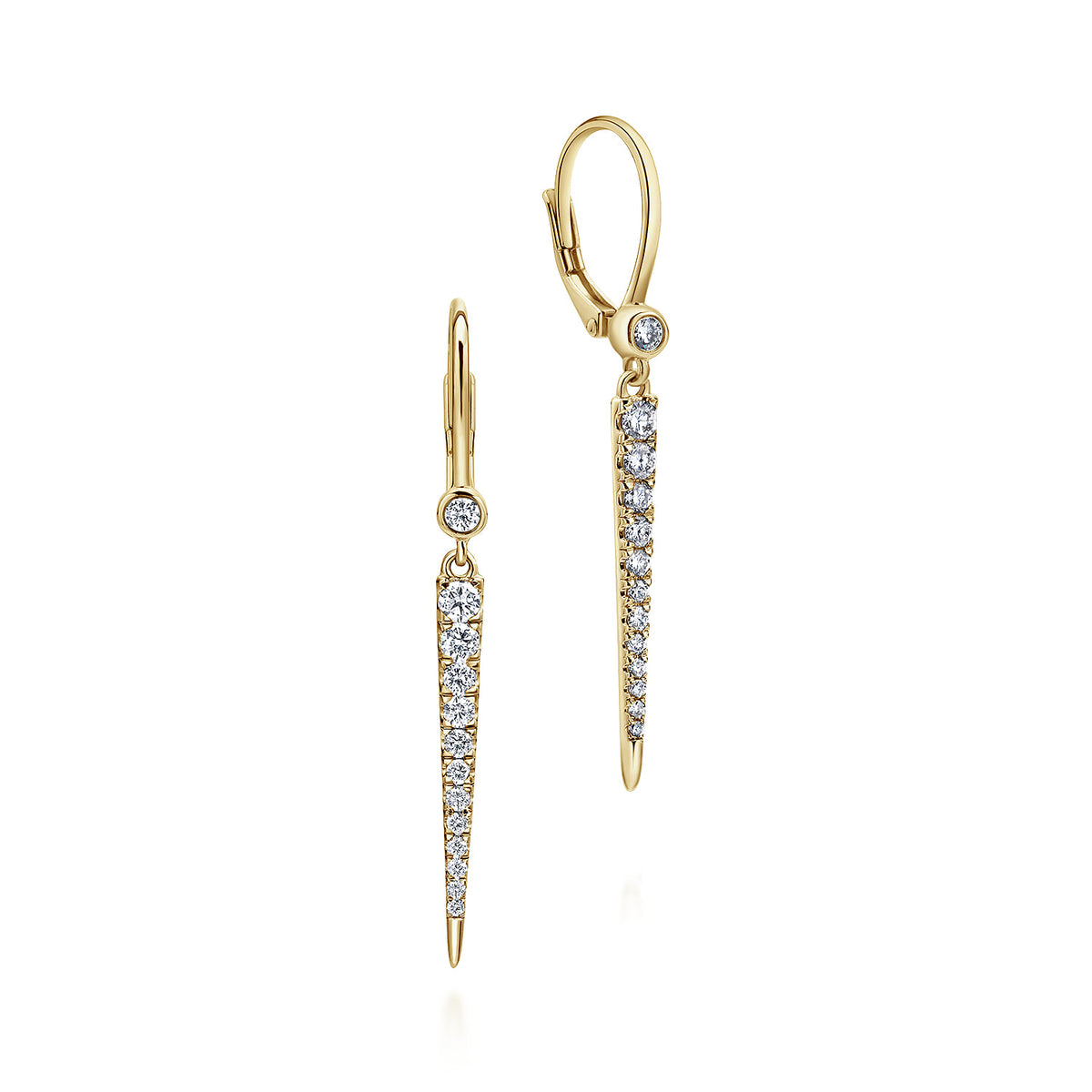 14K Yellow Gold Diamond Spike Drop Earrings — Gabriel & Co. EG12457Y45JJ