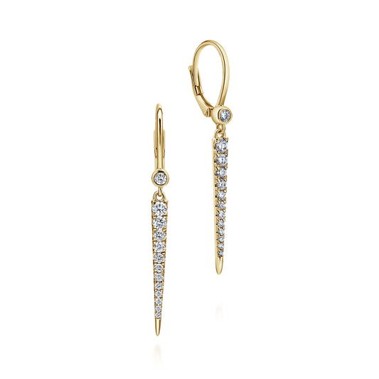 14K Yellow Gold Diamond Spike Drop Earrings — Gabriel & Co. EG12457Y45JJ