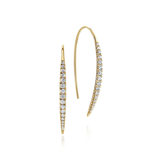 14K Yellow Gold Tapered Diamond Fish Wire Drop Earrings — Gabriel & Co. EG12629Y45JJ