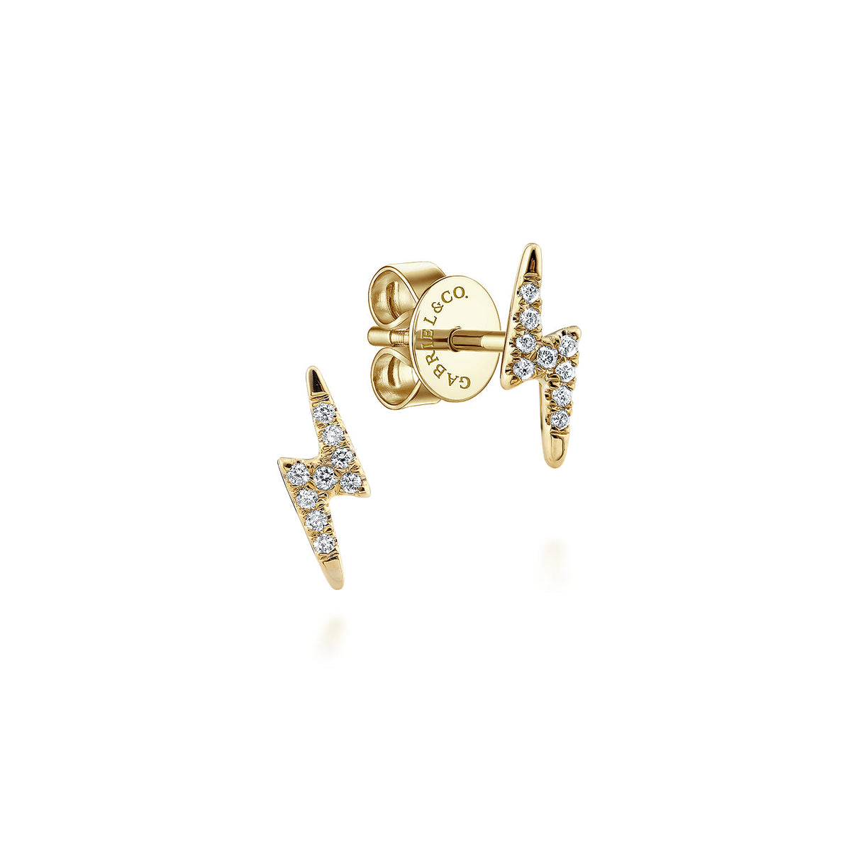 14K Yellow Gold Diamond Lightning Bolt Stud Earrings — Gabriel & Co. EG13098Y45JJ
