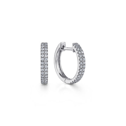 14K White Gold Diamond Classic Huggies — Gabriel & Co. EG13173W45JJ