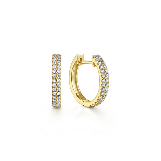 14K Yellow Gold Diamond Classic Huggies — Gabriel & Co. EG13173Y45JJ