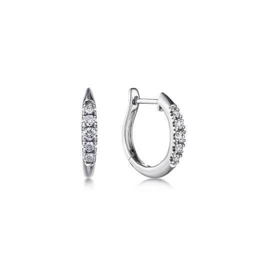 14K White Gold Classic Round 15mm Diamond Huggie Earrings — Gabriel & Co. EG13327W45JJ