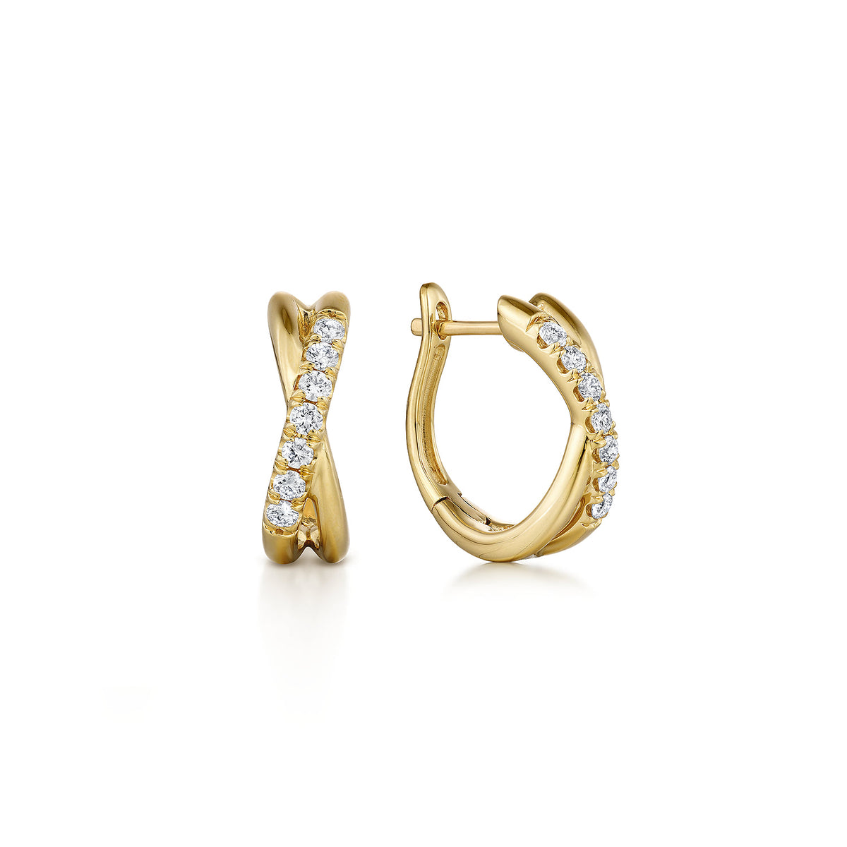 14K Yellow Gold Diamond Huggies Earrings,15mm — Gabriel & Co. EG13328Y45JJ