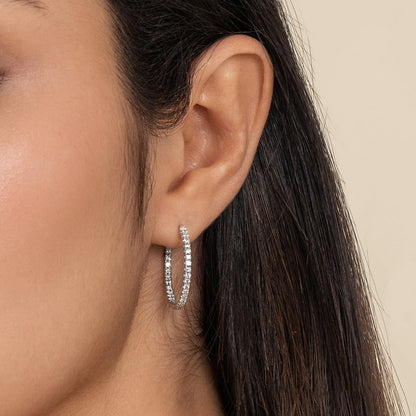 14K White Gold French Pave 20mm Round Inside Out Diamond Hoop Earrings — Gabriel & Co. EG13462W45JJ