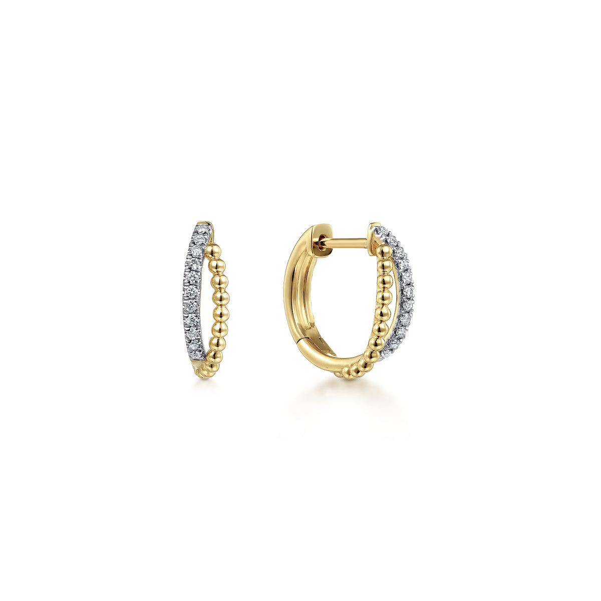 14K Yellow Gold Diamond Huggie Earrings, 10mm — Gabriel & Co. EG13583Y45JJ