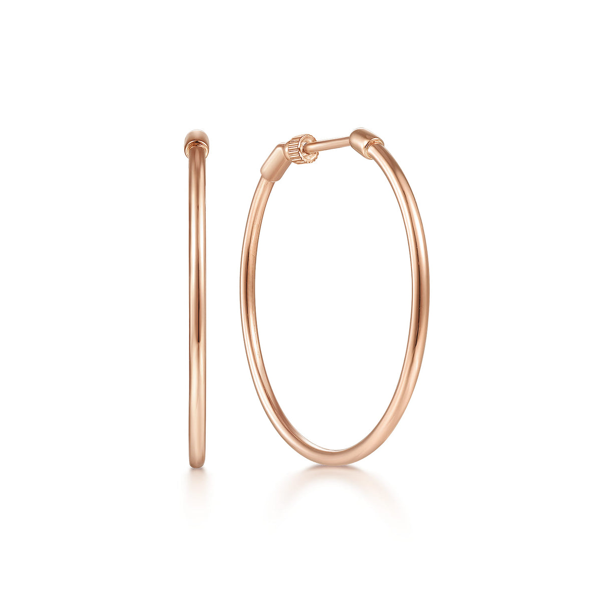 14K Rose Gold 30mm Round Classic Hoop Earrings — Gabriel & Co. EG13602K4JJJ