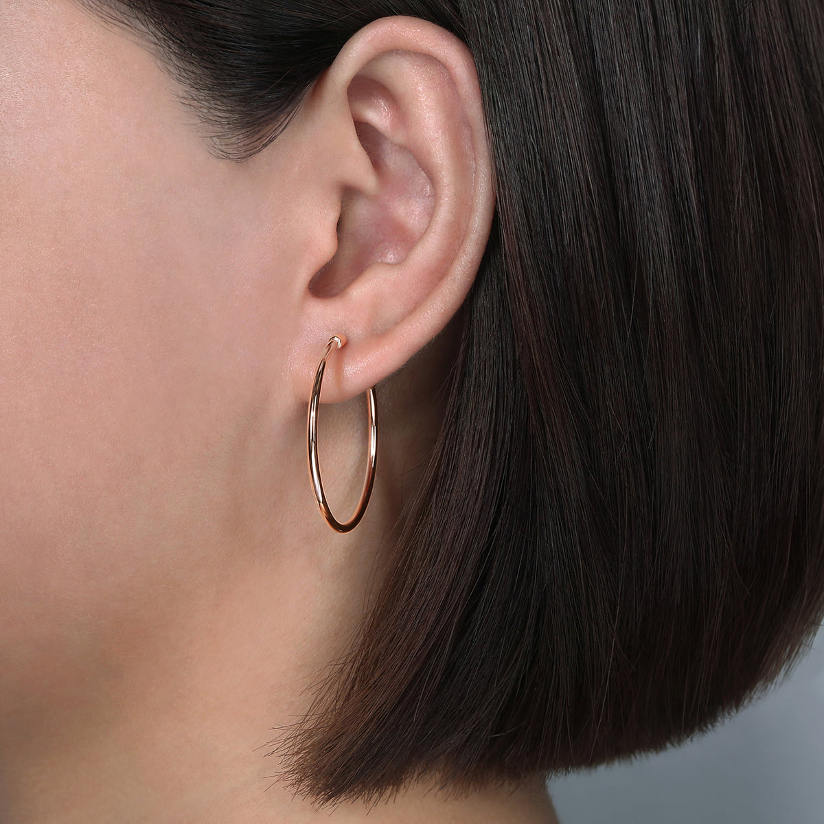 14K Rose Gold 30mm Round Classic Hoop Earrings — Gabriel & Co. EG13602K4JJJ