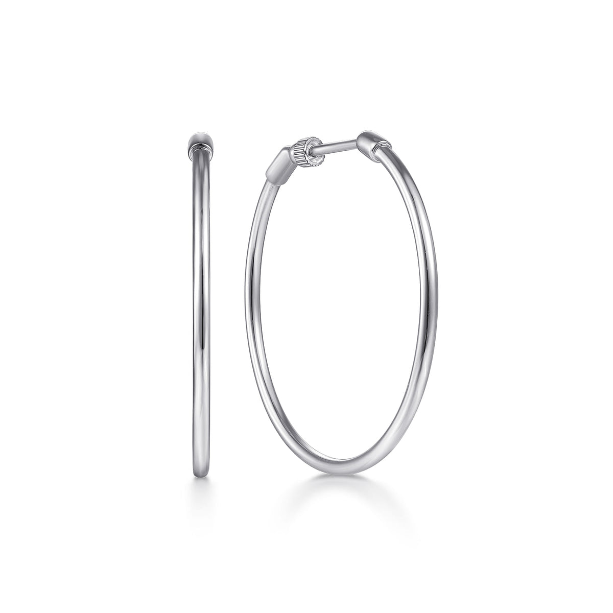 14K White Gold 30mm Round Classic Hoop Earrings — Gabriel & Co. EG13602W4JJJ