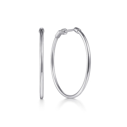 14K White Gold 30mm Round Classic Hoop Earrings — Gabriel & Co. EG13602W4JJJ
