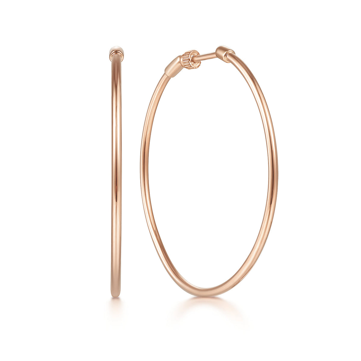 14K Rose Gold 40mm Round Classic Hoop Earrings — Gabriel & Co. EG13603K4JJJ