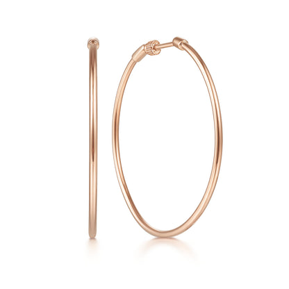 14K Rose Gold 40mm Round Classic Hoop Earrings — Gabriel & Co. EG13603K4JJJ