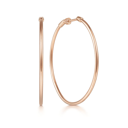 14K Rose Gold 40mm Round Classic Hoop Earrings — Gabriel & Co. EG13603K4JJJ