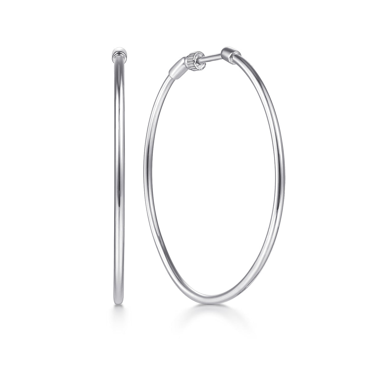 14K White Gold 40mm Round Classic Hoop Earrings — Gabriel & Co. EG13603W4JJJ