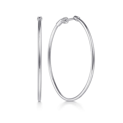 14K White Gold 40mm Round Classic Hoop Earrings — Gabriel & Co. EG13603W4JJJ