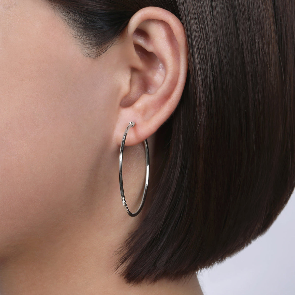 14K White Gold 40mm Round Classic Hoop Earrings — Gabriel & Co. EG13603W4JJJ