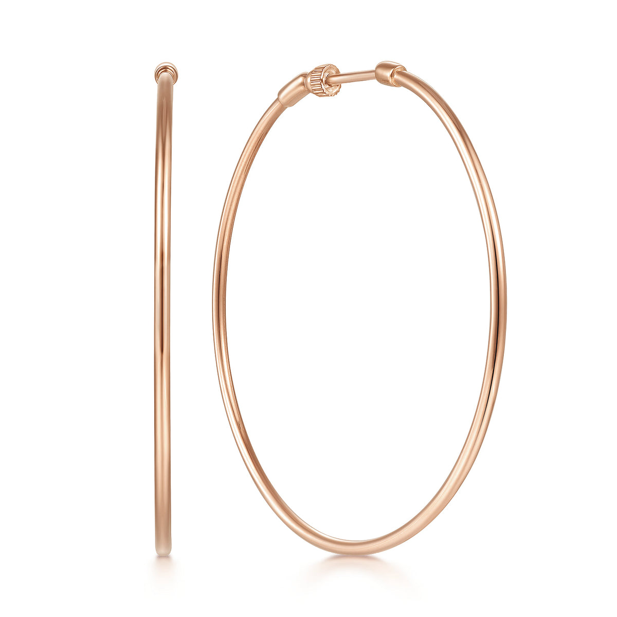 14K Rose Gold 50mm Round Classic Hoop Earrings — Gabriel & Co. EG13604K4JJJ