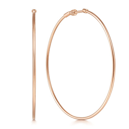 14K Rose Gold 60mm Round Classic Hoop Earrings — Gabriel & Co. EG13605K4JJJ