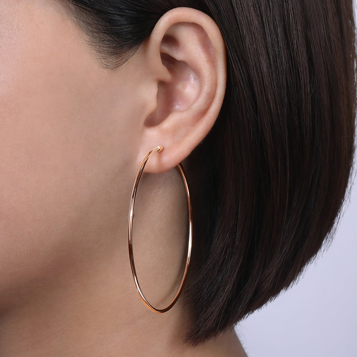 14K Rose Gold 60mm Round Classic Hoop Earrings — Gabriel & Co. EG13605K4JJJ