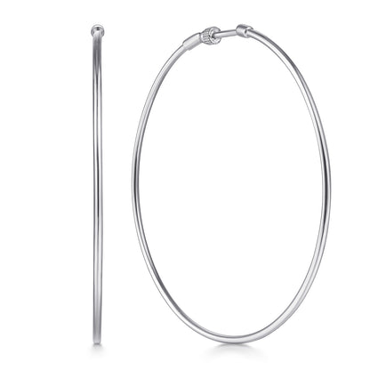 14K White Gold 60mm Round Classic Hoop Earrings — Gabriel & Co. EG13605W4JJJ