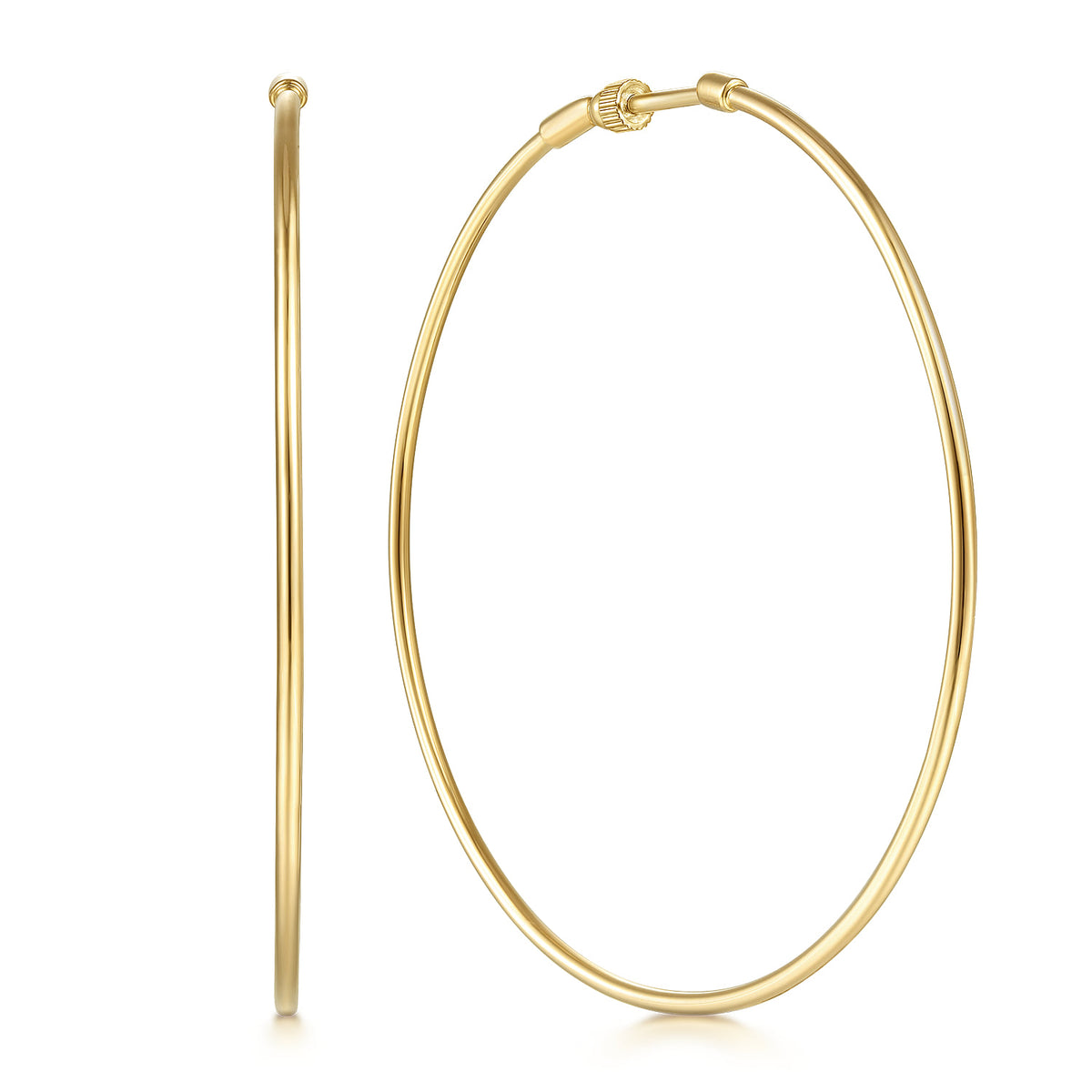 14K Yellow  Gold 60mm Round Classic Hoop Earrings — Gabriel & Co. EG13605Y4JJJ