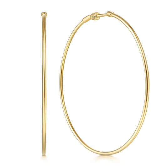 14K Yellow  Gold 60mm Round Classic Hoop Earrings — Gabriel & Co. EG13605Y4JJJ