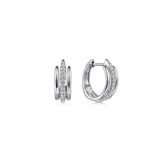 14K White Gold Layered 10mm Diamond Huggies — Gabriel & Co. EG13635W45JJ