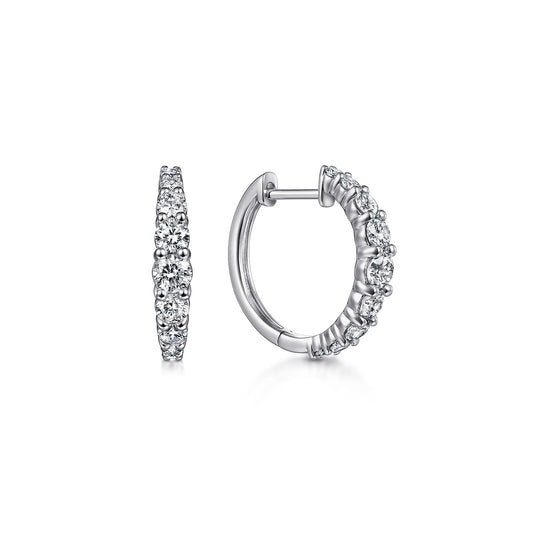14K White Gold 15mm Classic Diamond Huggies — Gabriel & Co. EG13647W45JJ