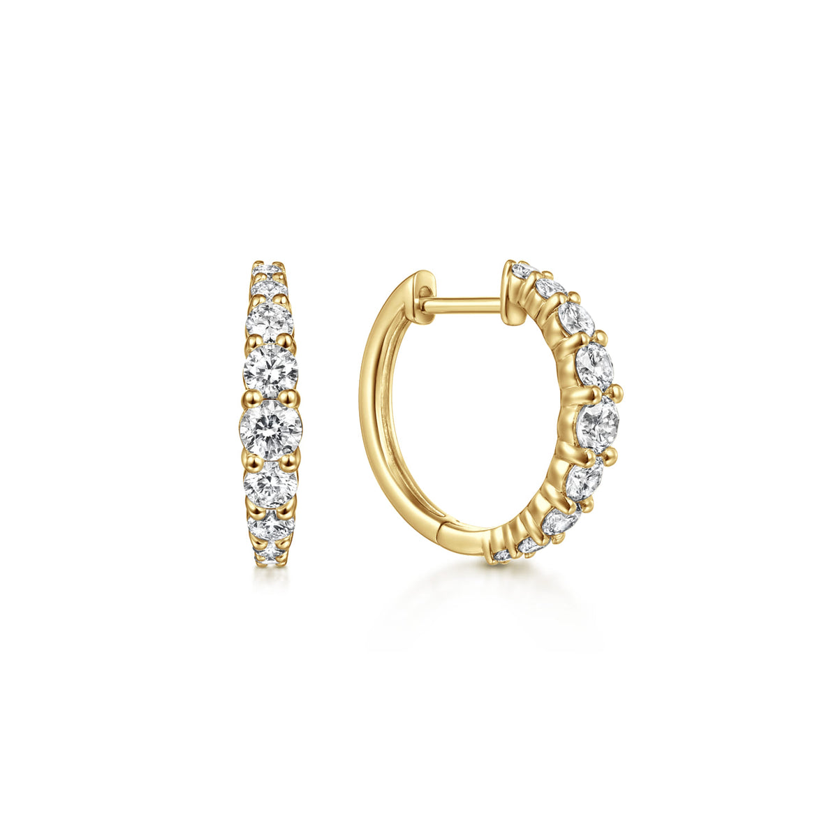 14K Yellow Gold 15mm Classic Diamond Huggies — Gabriel & Co. EG13647Y45JJ
