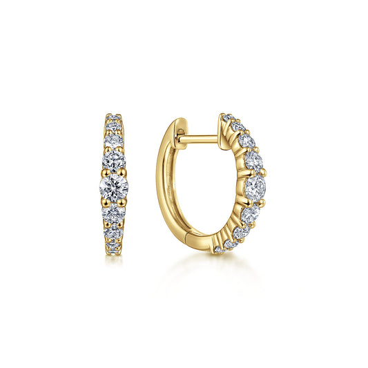 14K Yellow Gold 15mm Classic Diamond Huggie Earrings — Gabriel & Co. EG13648Y45JJ