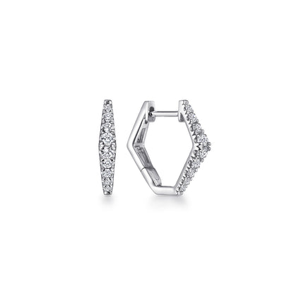 14K White Gold 15mm Diamond Huggies — Gabriel & Co. EG13658W45JJ