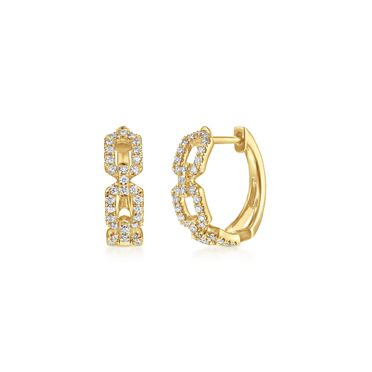14K Yellow Gold Layered 15mm Diamond Huggies — Gabriel & Co. EG13816Y45JJ