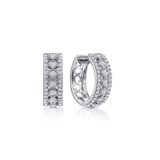 14K White Gold 15mm Diamond Huggies — Gabriel & Co. EG13844W45JJ