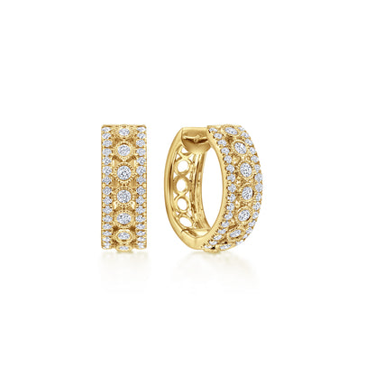 14K Yellow Gold 15mm Diamond Huggies — Gabriel & Co. EG13844Y45JJ