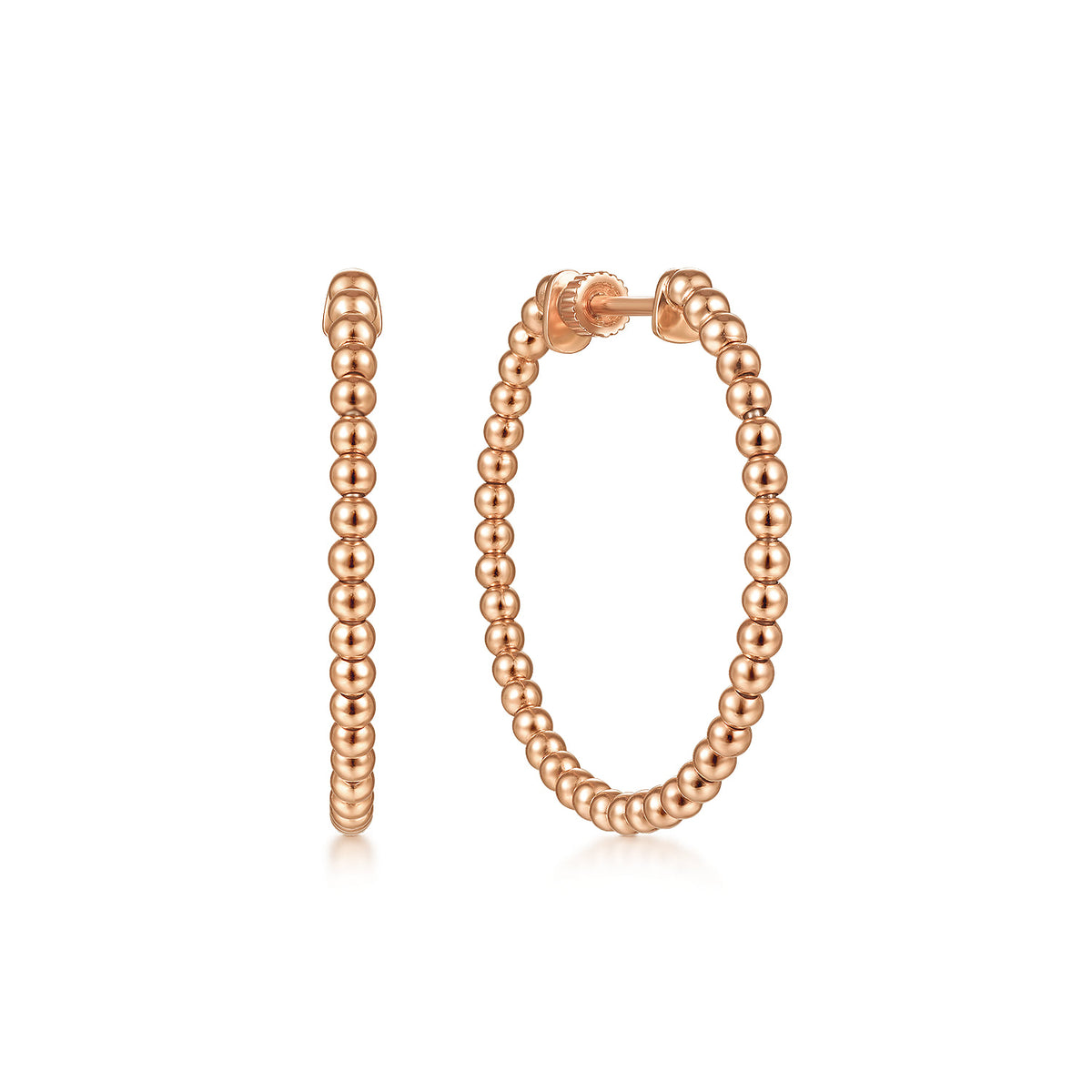 14K Rose Gold 30mm Bujukan Classic Hoop Earrings — Gabriel & Co. EG13929K4JJJ