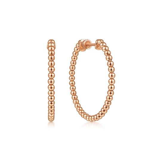 14K Rose Gold 30mm Bujukan Classic Hoop Earrings — Gabriel & Co. EG13929K4JJJ