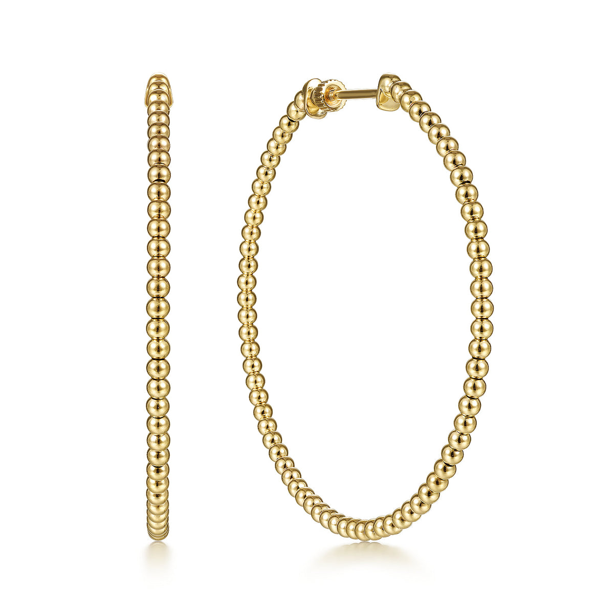 14K Yellow Gold Bujukan Classic Hoop Earrings in size 50mm — Gabriel & Co. EG13931Y4JJJ