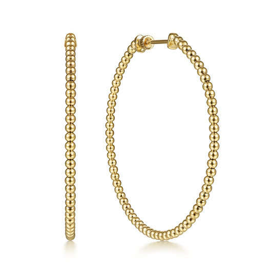 14K Yellow Gold Bujukan Classic Hoop Earrings in size 50mm — Gabriel & Co. EG13931Y4JJJ
