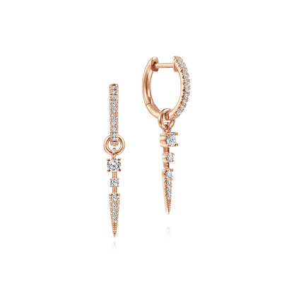 14K Rose Gold Diamond Earrings — Gabriel & Co. EG13945K45JJ
