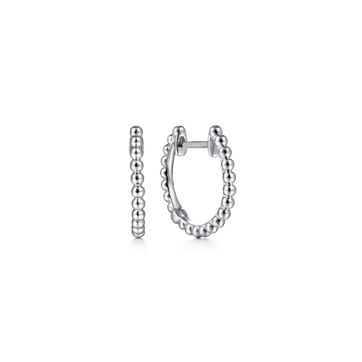 14K White Gold Bujukan Huggie Earrings — Gabriel & Co. EG14010W4JJJ