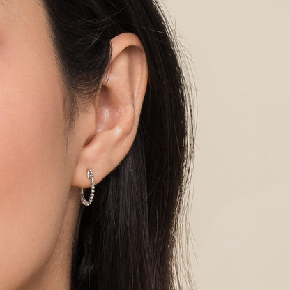 14K White Gold Bujukan Huggie Earrings — Gabriel & Co. EG14010W4JJJ