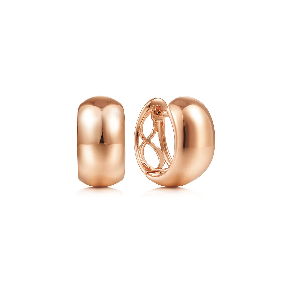 14K Rose Gold Wide Smooth Huggies — Gabriel & Co. EG14012K4JJJ