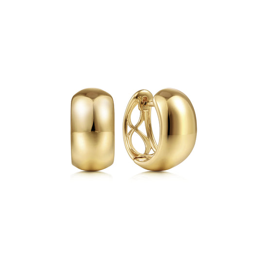 14K Yellow Gold Wide Huggie Earrings — Gabriel & Co. EG14012Y4JJJ