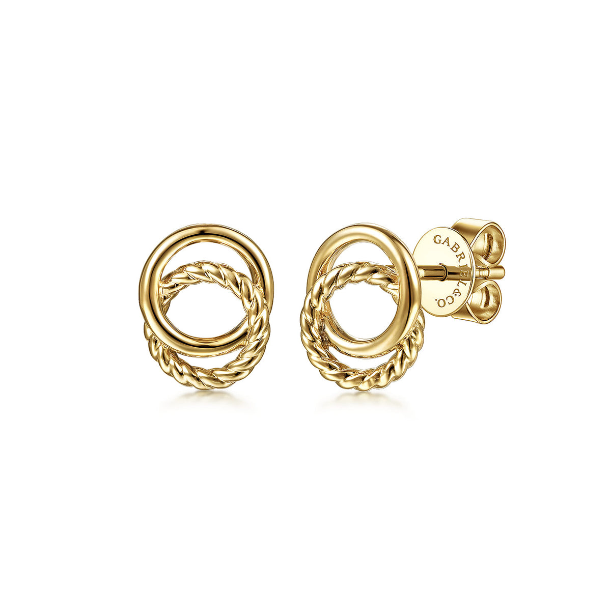 14K Yellow Gold Rope Stud Earrings — Gabriel & Co. EG14017Y4JJJ